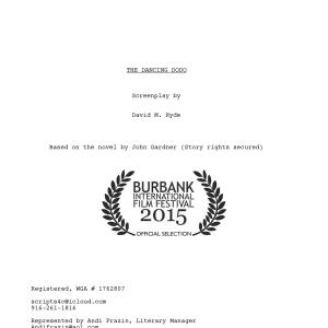 THE DANCING DODO  David M Hyde suspensethriller Nominated for best adapted screenplay  2015 Burbank International Film Festival