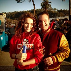 Kate Gubash and Jake Hanson on location in San Francisco for TNTs Murder In The First