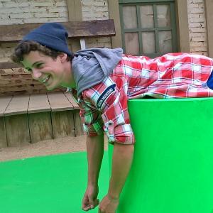 Caleb Thomas doing green screen work for Lost In The West in Mini Hollywood in Spain