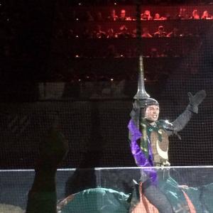 Chris Robertson as The Green Knight winning the tournament at Medieval Times Dinner and Tournament