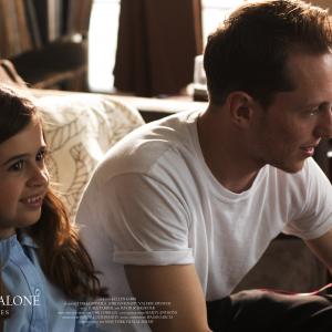 Director Kellen Gibbs with young actor Tessa Espinola on the set of The Moment I Was Alone