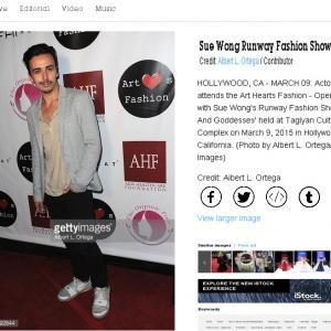Actor Jack Wolf at the LA Fashion week Art Heart Fashion Sue Wong 2015