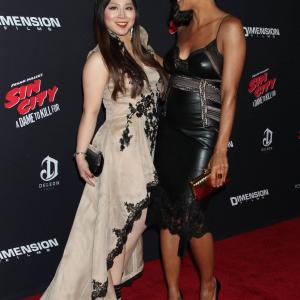 Alice Aoki &Rosario Dawson attend the premiere of Sin City: A Dame To Kill For at TCL Chinese Theatre in Hollywood, California
