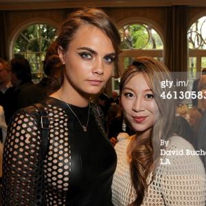 SuperModel Cara Delevingne (L) and Alice Aoki attend the BAFTA Los Angeles Tea Party at The Four Seasons Hotel Los Angeles At Beverly Hills on January 10, 2015 in Los Angeles, California.