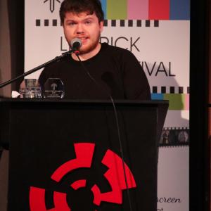 Brendan being awarded Best Drama at the 6th Limerick Film Festival for his short film A Soldiers Voice