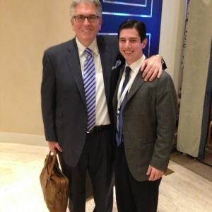 Sports talk show host Mike Francesa (left) poses for a picture with Neil A. Carousso at an event in New York City
