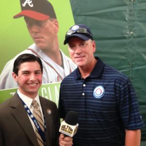 Neil A Carousso left takes a picture with Hall of Fame pitcher Tom Glavine