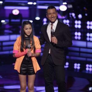Alanis Sophia with Jorge Bernal (Host) at The Voice Kids Season 1 (Live shows)