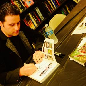 ProducerDirector Danny Draven instore at Dark Delicacies in Burbank signing copies of his book The Filmmakers Book of the Dead 2nd edition 2016  Focal Press