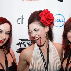 Tristan Risk Sylvia Soska and Jen Soska at event of The ABCs of Death 2 2014