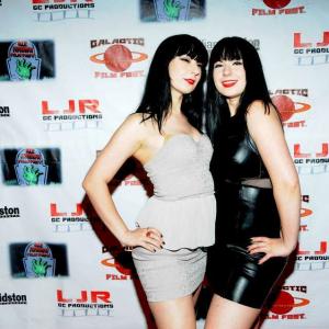 Sylvia (right) and her twin sister, Jen (left), at the RIP Film Festival.