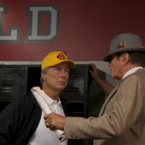 JonVoight at Bear Bryant Lee Perkins as USC Coach John McKay on the set of Woodlawn Major Motion Picture