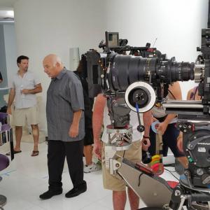 Getting ready to film actor Burt Young in my movie Smothered by Mothers