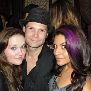 Elizabeth with actor Corey Feldman and photographer Yagel Barahona at an event in Los Angeles