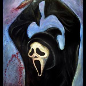 Clint Carneys painting of Ghostface is featured in the Stabathon sequence of Scream 4
