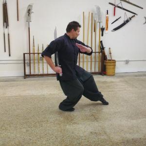 Michael Dawson performs the SingleSaber Sword form from the MyJong Law Horn kungfu style November 2014