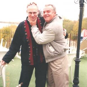Peter Jason and Michael Dawson during the filming of Kung Fu The Legend Continues 1995