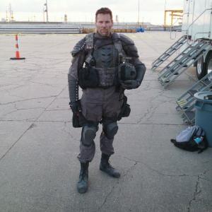 Mike Dawson (a.k.a. Michael Dawson) on location shooting Terminator Genisys (2014).