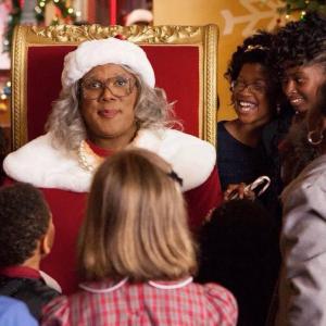 Thats the back on my head to the right! Filming Madeas Christmas