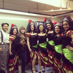 Backstage in the cast of 