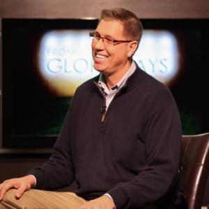 Host  Kurt A David on set during taping of the TV show From Glory Days