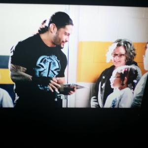 Amiya and Roman Reigns in WWE Commercial