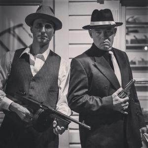 Toothpick Paulie with Goliath while filming on location for Gangster Report 2014