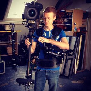 Jacob Dinsmore operating a Tiffen company steadicam