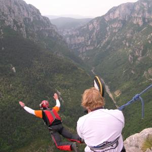 Jens Hoffmann filming BASE Jumping France Documentary 20 Seconds of Joy