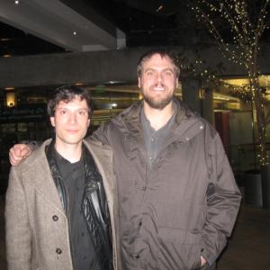 Director Jim Mickle and actor Ken Holmes (Burglar) after a screening of 