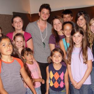 Lyndsie McGaha and friends with Christopher von Uckermann in the recording studio for his song Light Up the World Tonight 2008