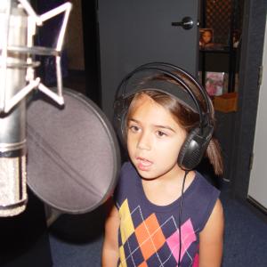 Lyndsie laying down some vocals on the track Light Up the World Tonight by Christopher von Uckermann 2008