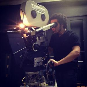 Mohamed Youssef while operating the 35mm film Panavision Camera