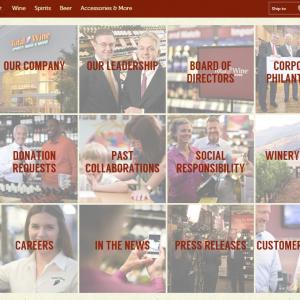 Total Wine and More ads and webpages