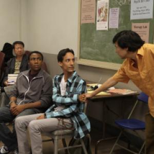 Still of Ken Jeong Danny Pudi and Donald Glover in Community 2009