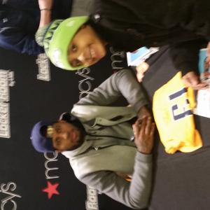 Paul George from the Indiana Pacers and my nephew at Macy shirt signing.