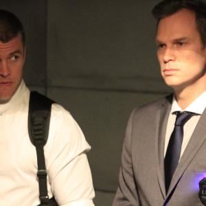 Ali Cook as Agent Travis with Luke Hemsworth as secret agent Elkin in Sci fi thriller The Anomaly