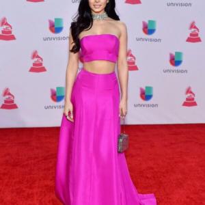 Emeraude Toubia attends the red carpet for Latin Grammys