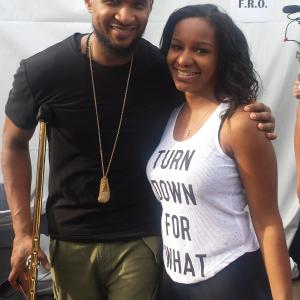 Usher and Brittney A Thomas at The Global Citizen Earth Day Festival 2015