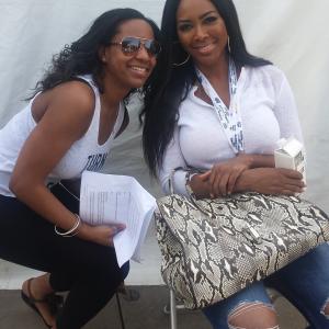 Kenya Moore and Brittney A. Thomas at The Global Citizen Earth Day Festival (2015)