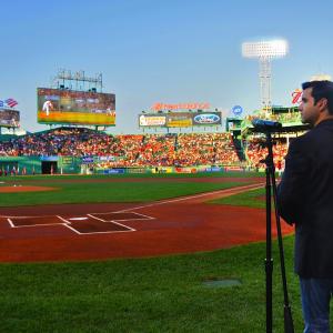 Christian Figueroa Singing National Anthem at Fenway Park. Sold out crowd of almost 38,000 people