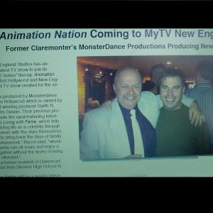 GARTH BACON WITH STUDIO EXECUTIVE PRODUCER DAN MARCUS FOR ANIMATION NATION PREMIER PARTY IN BOSTON MA