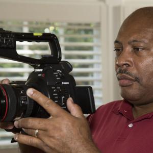 LaMont Johnson, testing one of Canon's cinema cameras.