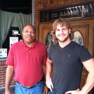 LaMont with Stephen Woltz Wrestler and actor in the tile role as Bobby Champion for the TV Pilot