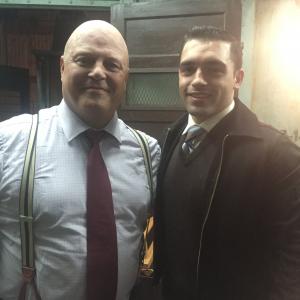 on set of Gotham, with one of nicest and talented actors Michael Chiklis.