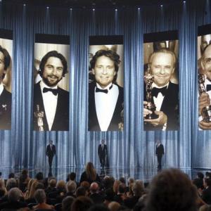 Still of Robert De Niro Michael Douglas Anthony Hopkins Ben Kingsley and Adrien Brody in The 81st Annual Academy Awards 2009