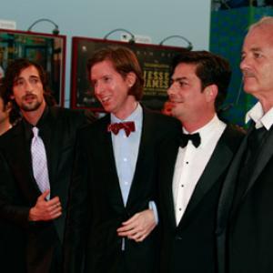 Bill Murray, Adrien Brody, Jason Schwartzman, Wes Anderson and Roman Coppola at event of The Darjeeling Limited (2007)
