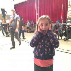 Skylar on the set of Sony Pictures Powers