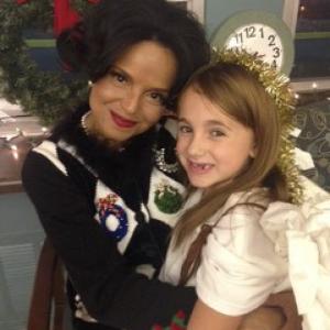 Skylar with actress Victoria Rowell on the set of 