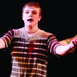 Nathan A Haston performing as Lovemores son in Michael Williams The Water Carriers in November 2014